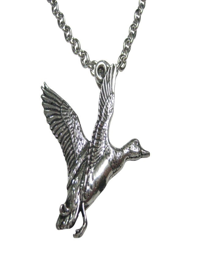 Kiola Designs Flying Mallard Duck Bird Pendant Necklace - Image 1